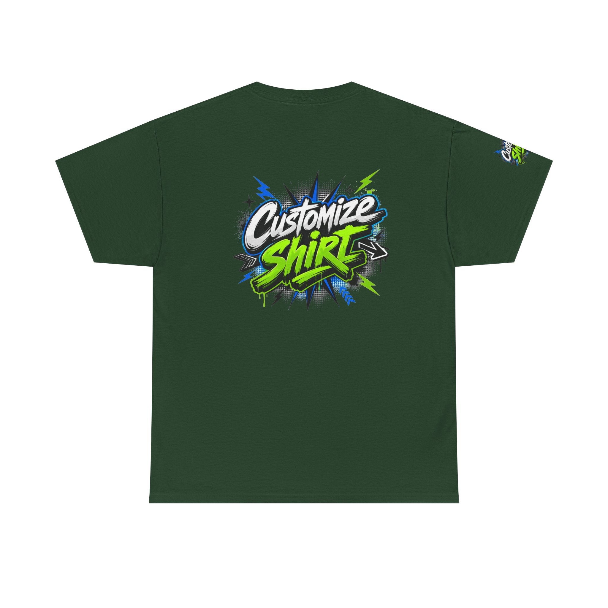 Customize Shirt Graphic Tee — Bold Neon Graffiti Design