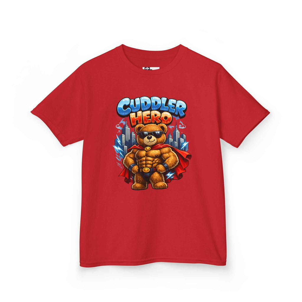 Kids Tee — "Cuddler Hero" Cute Superhero Bear T-Shirt for Toddlers & Kids