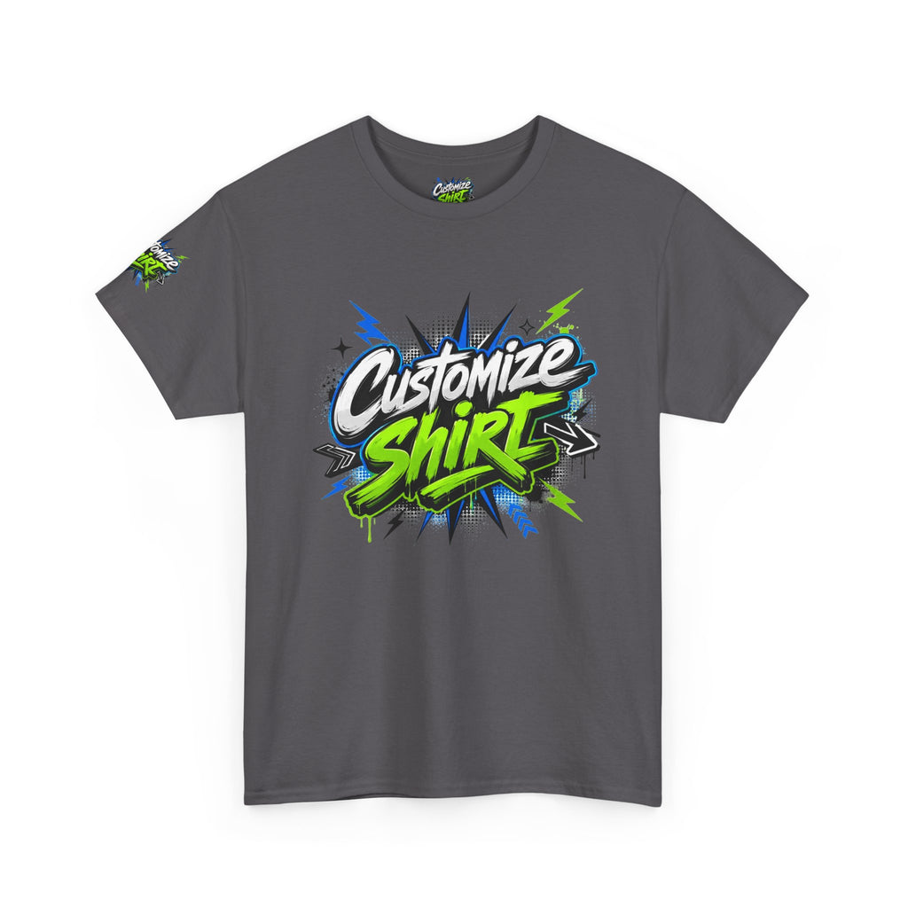Customize Shirt Graphic Tee — Bold Neon Graffiti Design