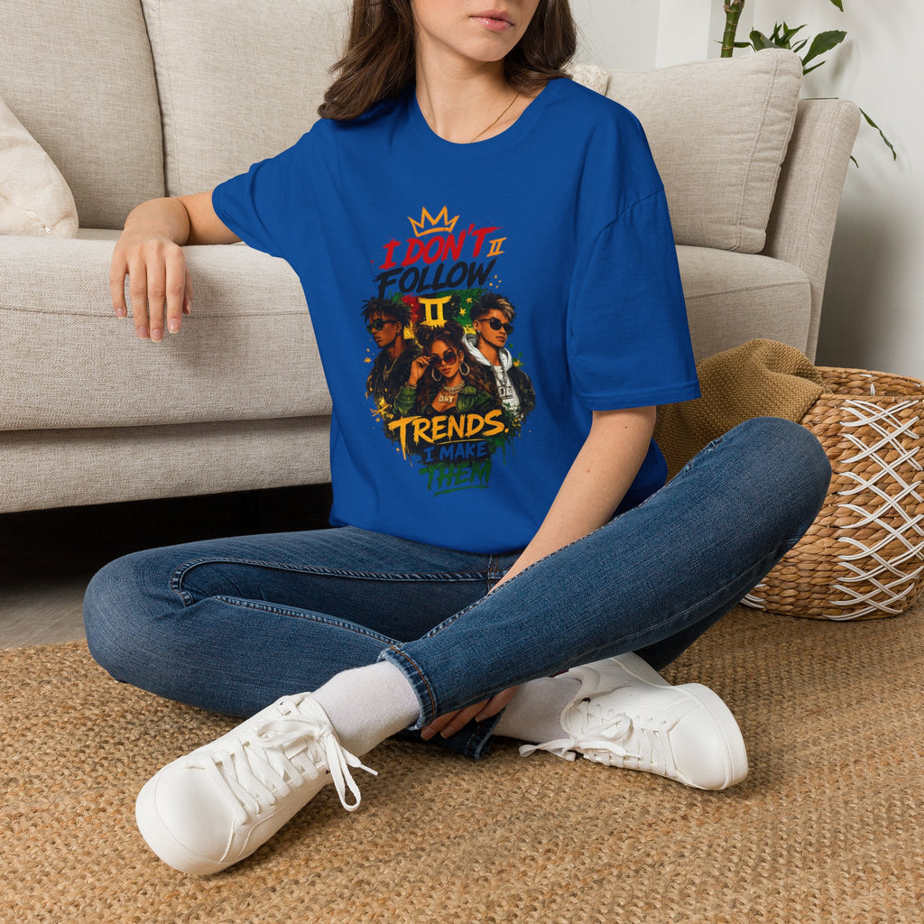 I Don't Follow Trends T‑Shirt 3— Retro Rebel Graphic Tee