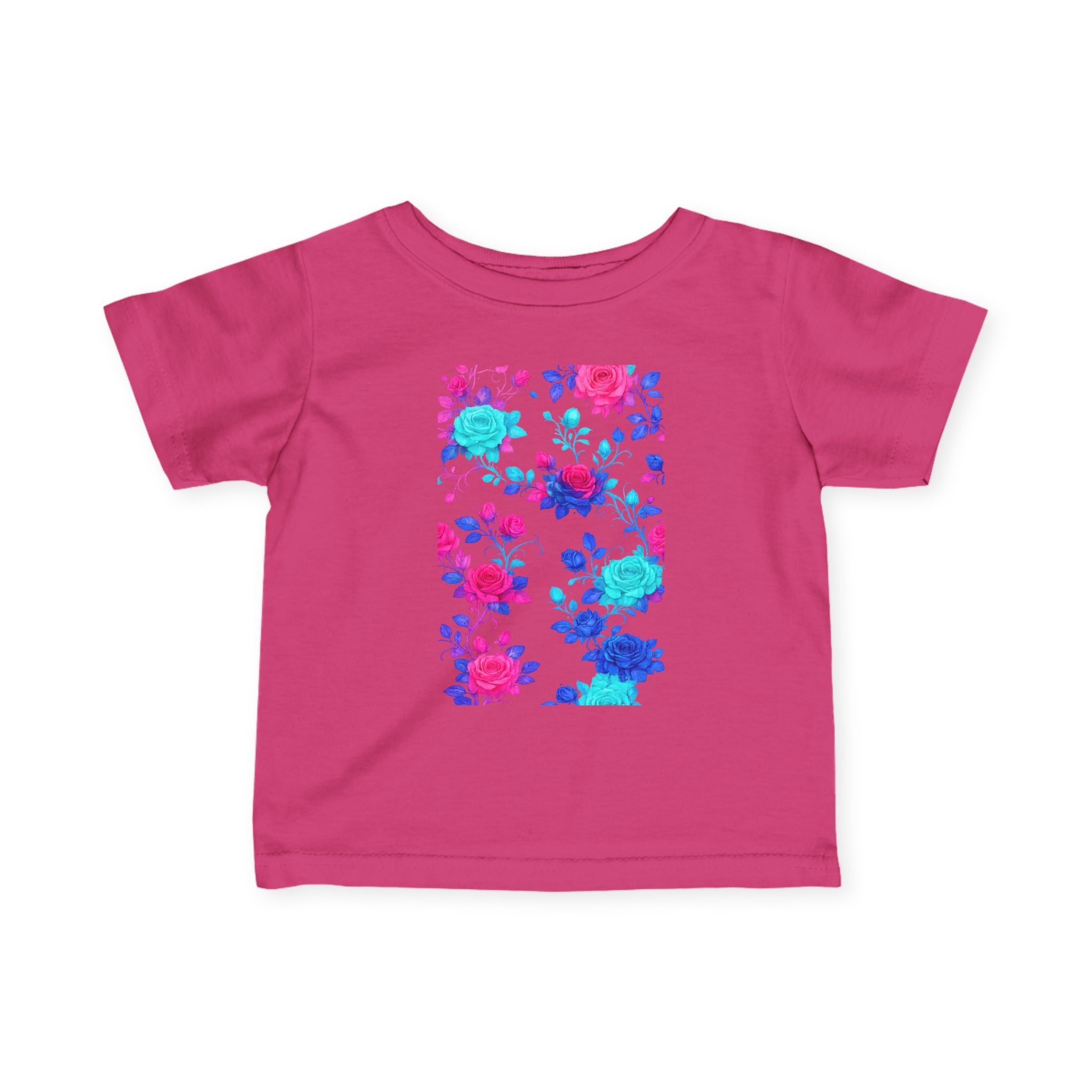 Infant Tee - Bright Floral Baby Shirt with Watercolor Floral Design for Girls