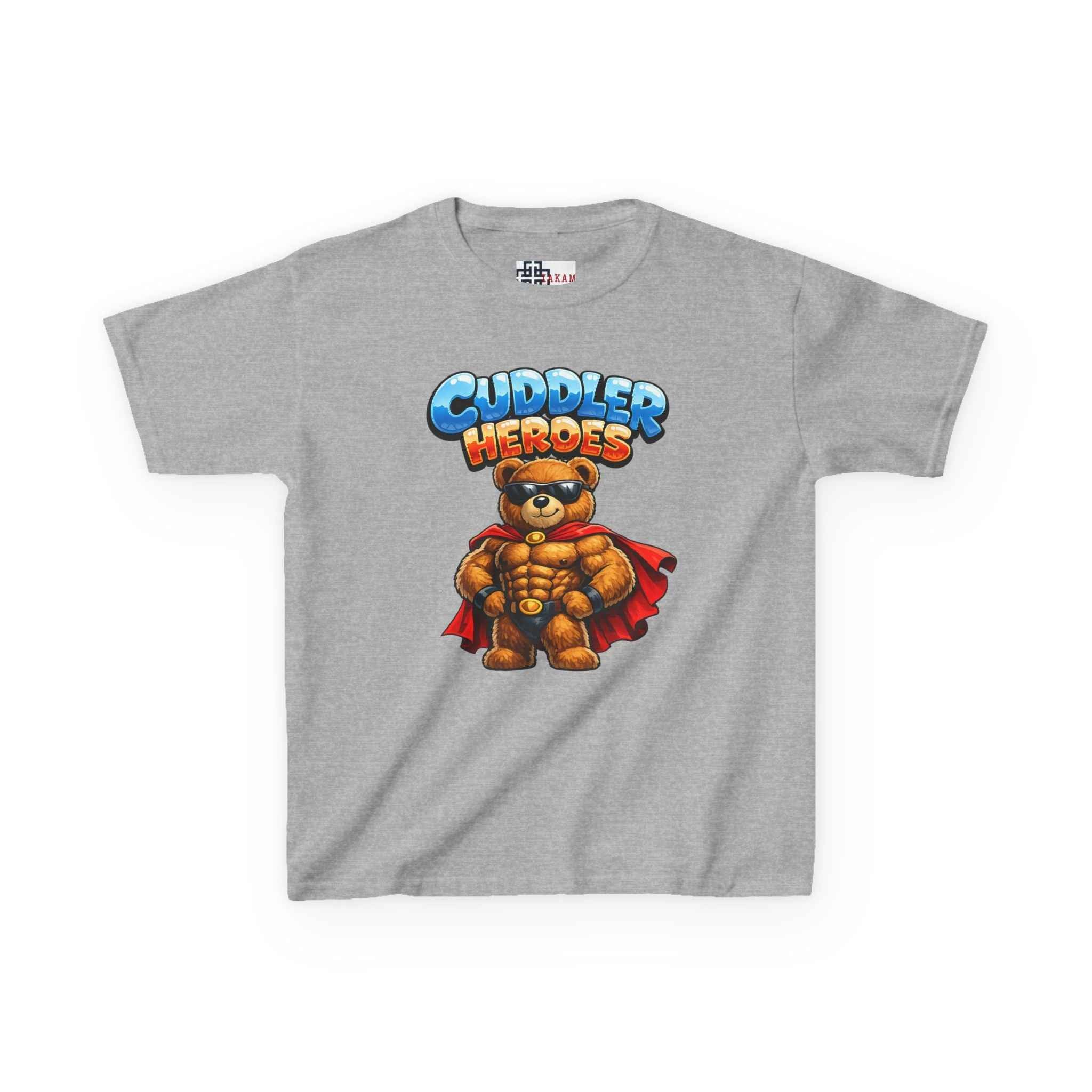 Kids Cuddler Heroes T‑Shirt — Superhero Teddy Graphic Tee for Boys & Girls