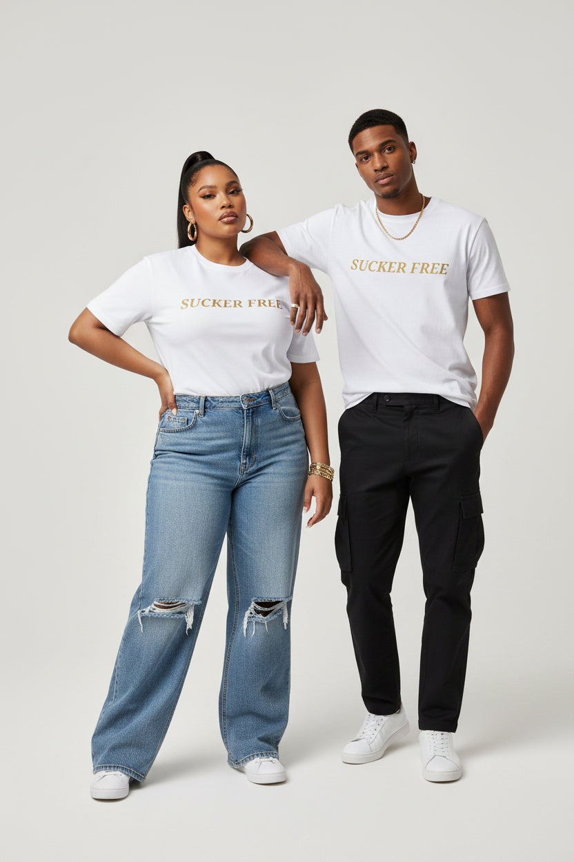Sucker Free Cotton Tee — Minimalist Empowerment Graphic Shirt