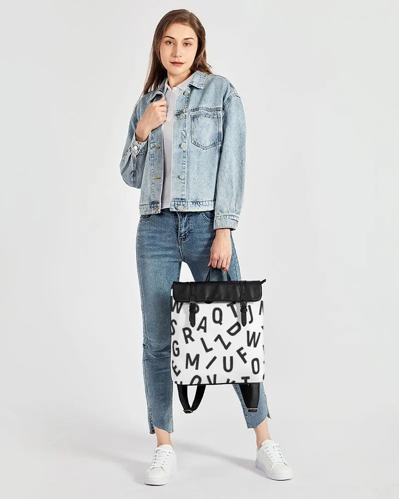 Scram Alphabet  Casual Flap Backpack - IAKAM