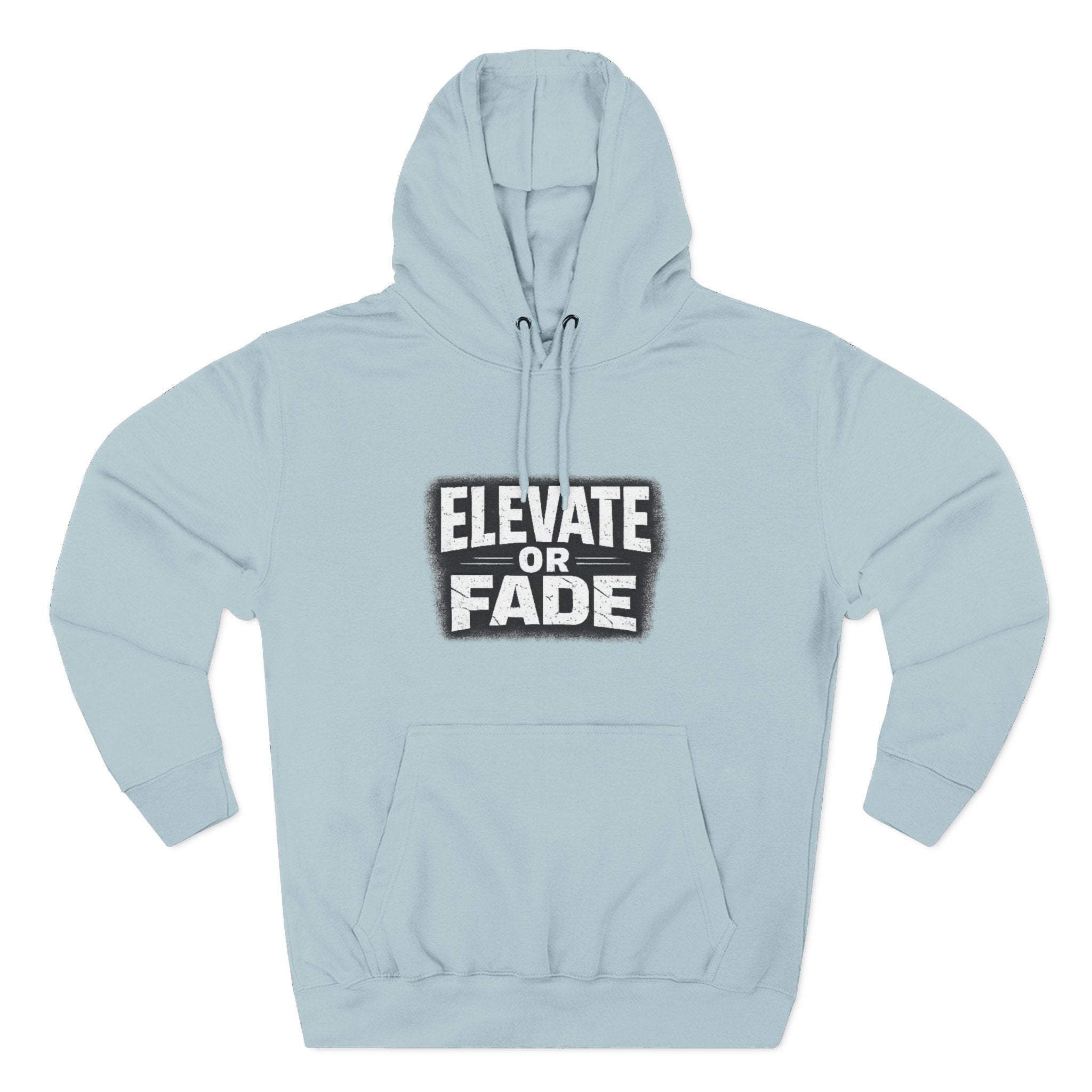 Elevate or Fade Hoodie - Urban Graphic Fleece Pullover with Crown and Wings Design for Stylish Comfort