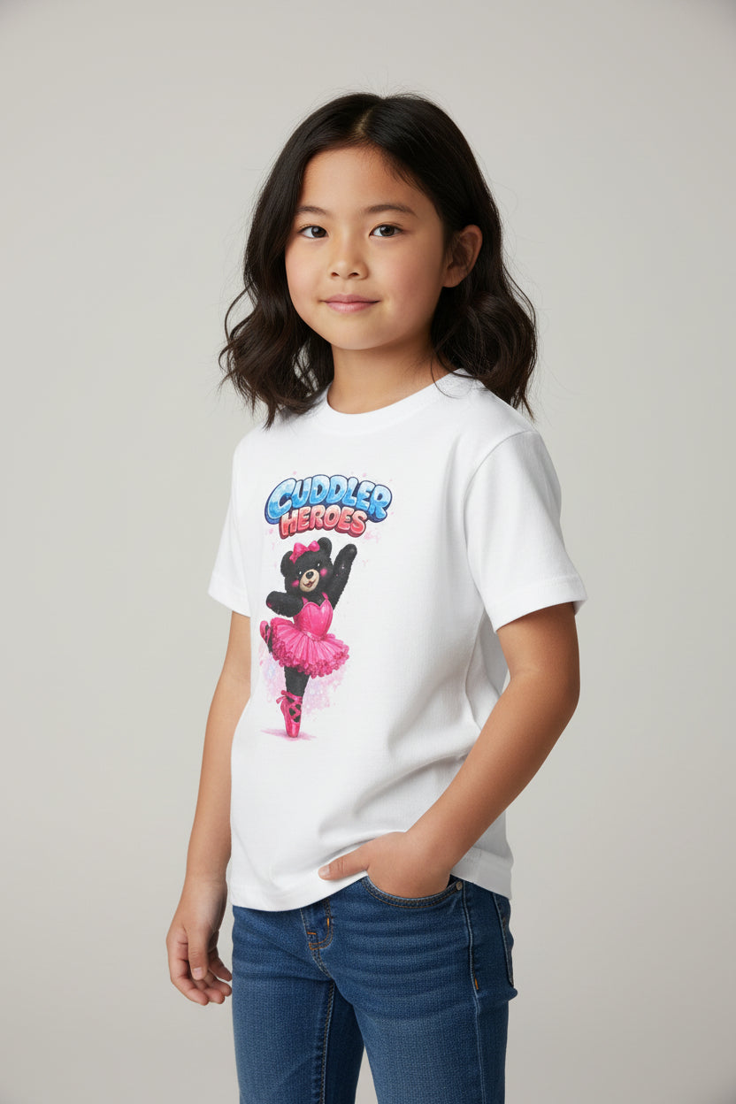 Kids Heavy Cotton™ Cuddler Heroes Ballerina Black Bear Tee
