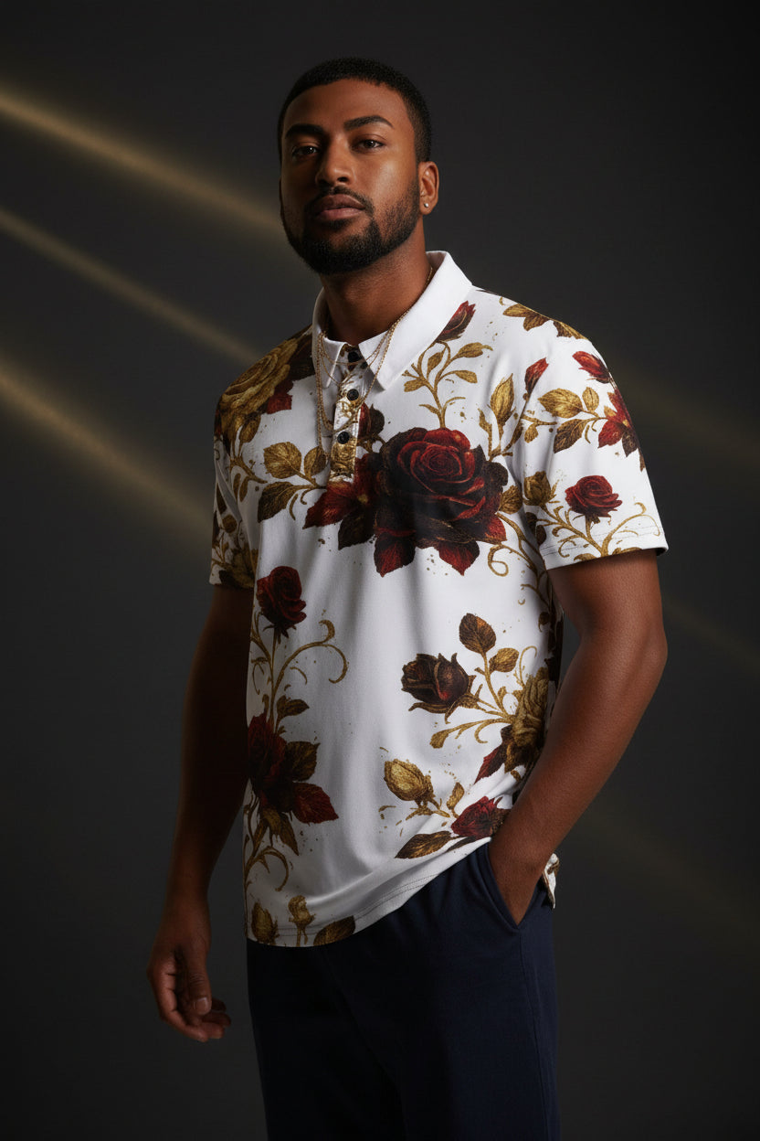Floral Vintage Polo Shirt for Effortless Style and Ultimate Comfort