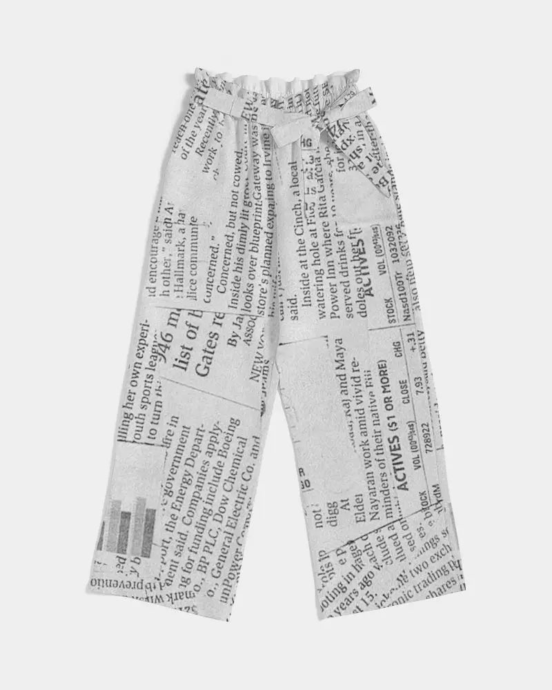 Vintage White Women's High-Rise Wide Leg Pants - IAKAM