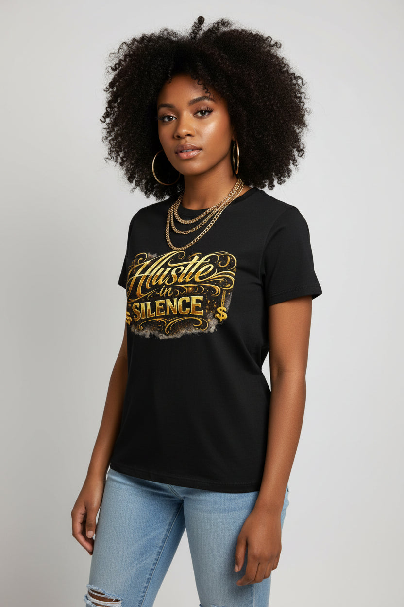 Hustle in Silence T-Shirt - Inspirational Streetwear Tee for Motivation