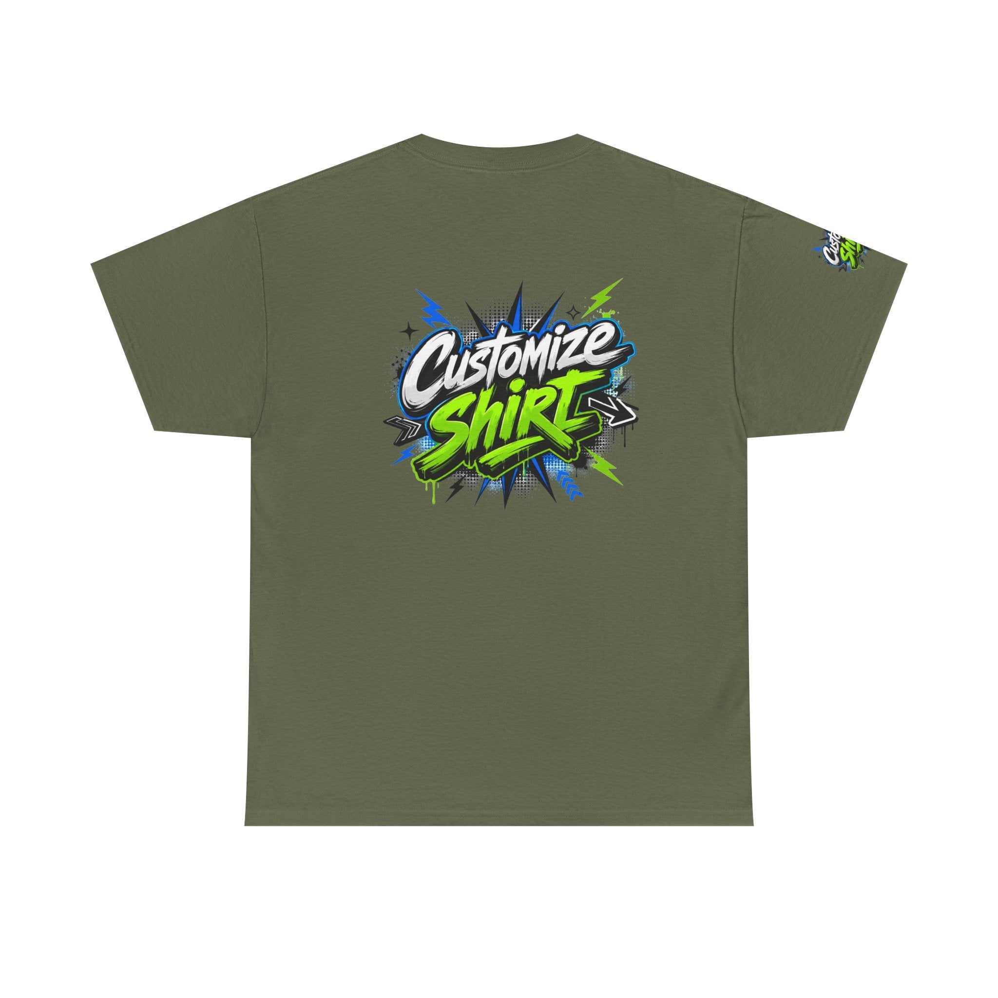 Customize Shirt Graphic Tee — Bold Neon Graffiti Design
