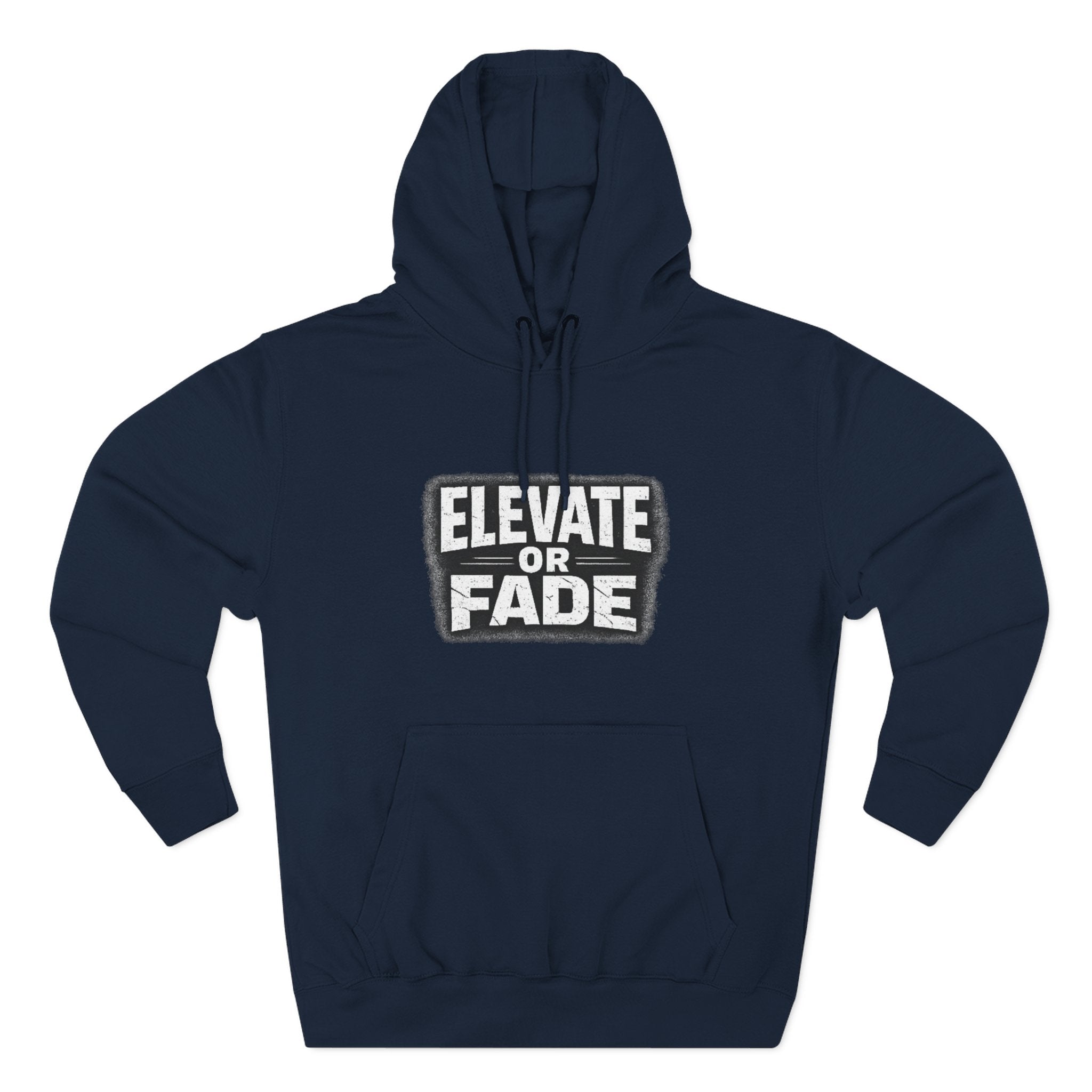 Elevate or Fade Hoodie - Urban Graphic Fleece Pullover with Crown and Wings Design for Stylish Comfort