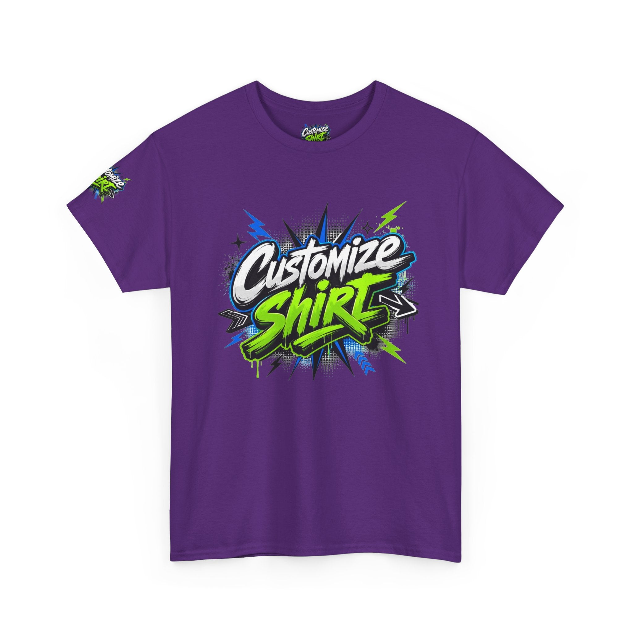 Customize Shirt Graphic Tee — Bold Neon Graffiti Design