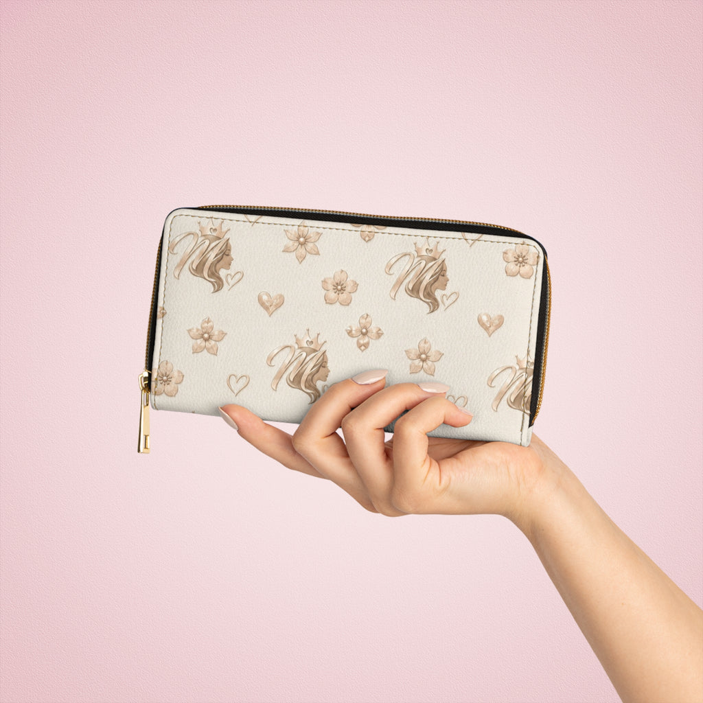 Msfbrownie Zipper Wallet — Elegant Floral & Swan Patterned Zip Wallet