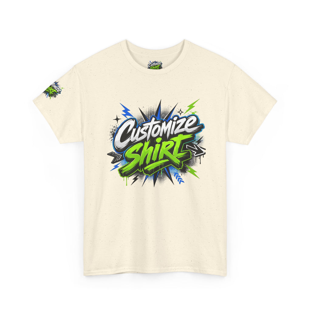 Customize Shirt Graphic Tee — Bold Neon Graffiti Design