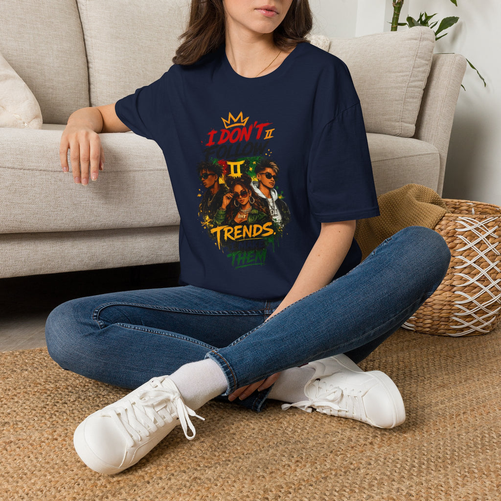 I Don't Follow Trends T‑Shirt 3— Retro Rebel Graphic Tee