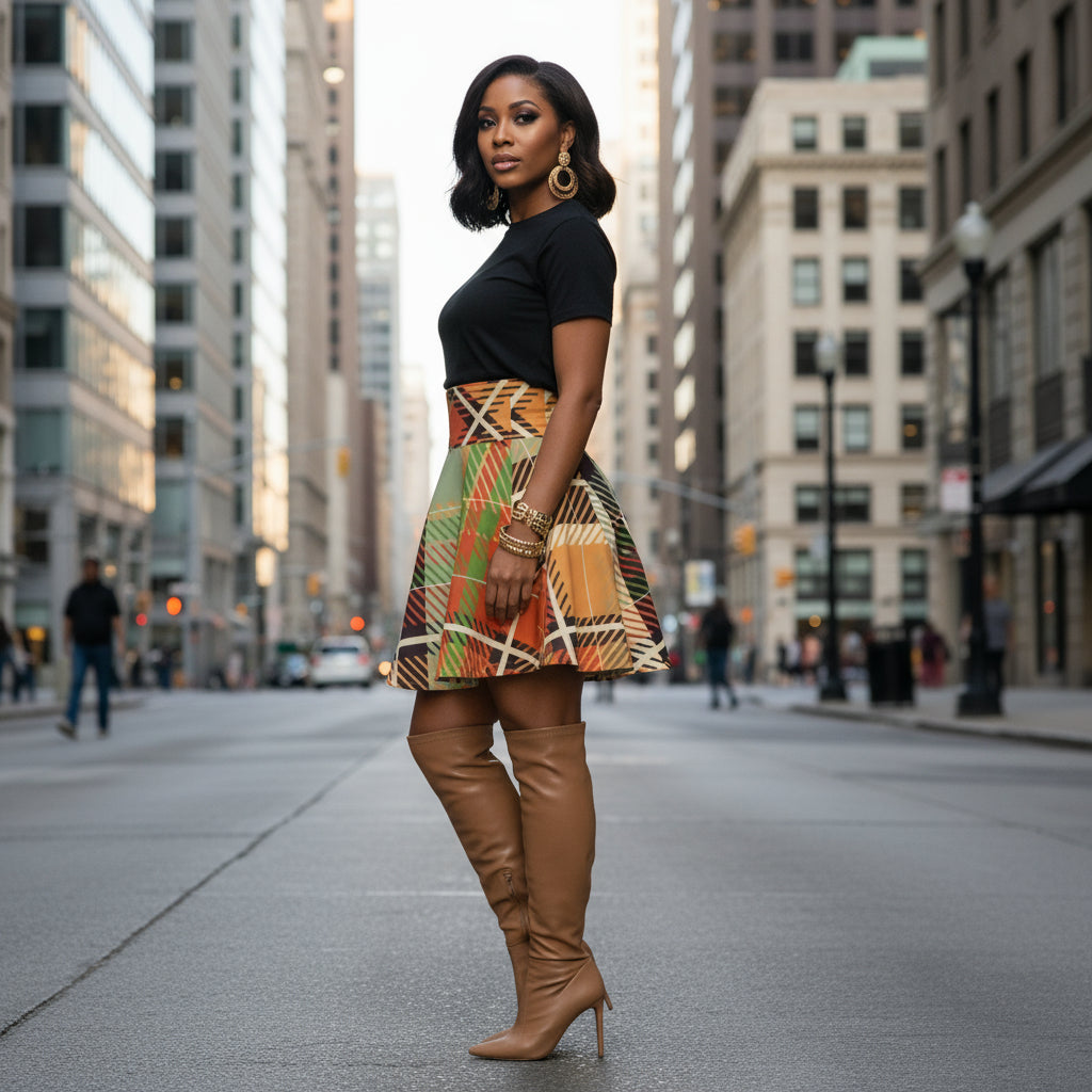 Women's Skater Skirt Plaid 2 - IAKAM