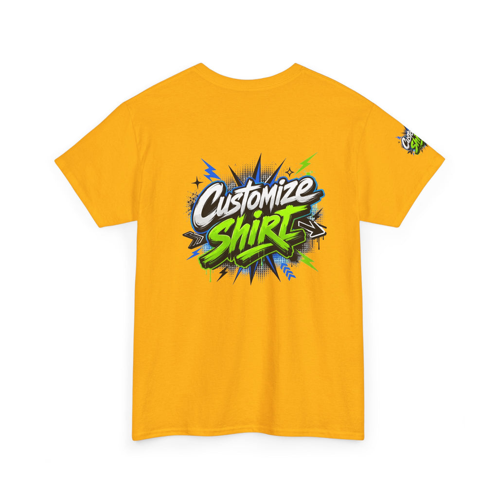 Customize Shirt Graphic Tee — Bold Neon Graffiti Design