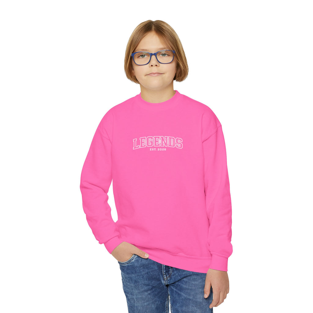 Youth Crewneck Sweatshirt – Classic Plain White Kids Pullover
