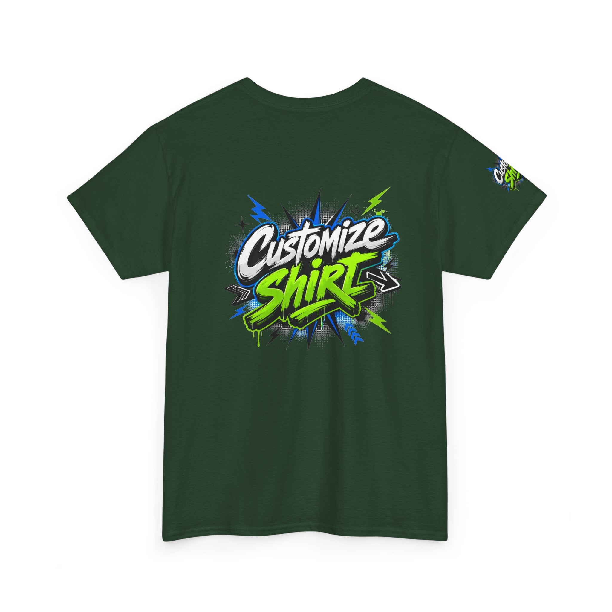 Customize Shirt Graphic Tee — Bold Neon Graffiti Design