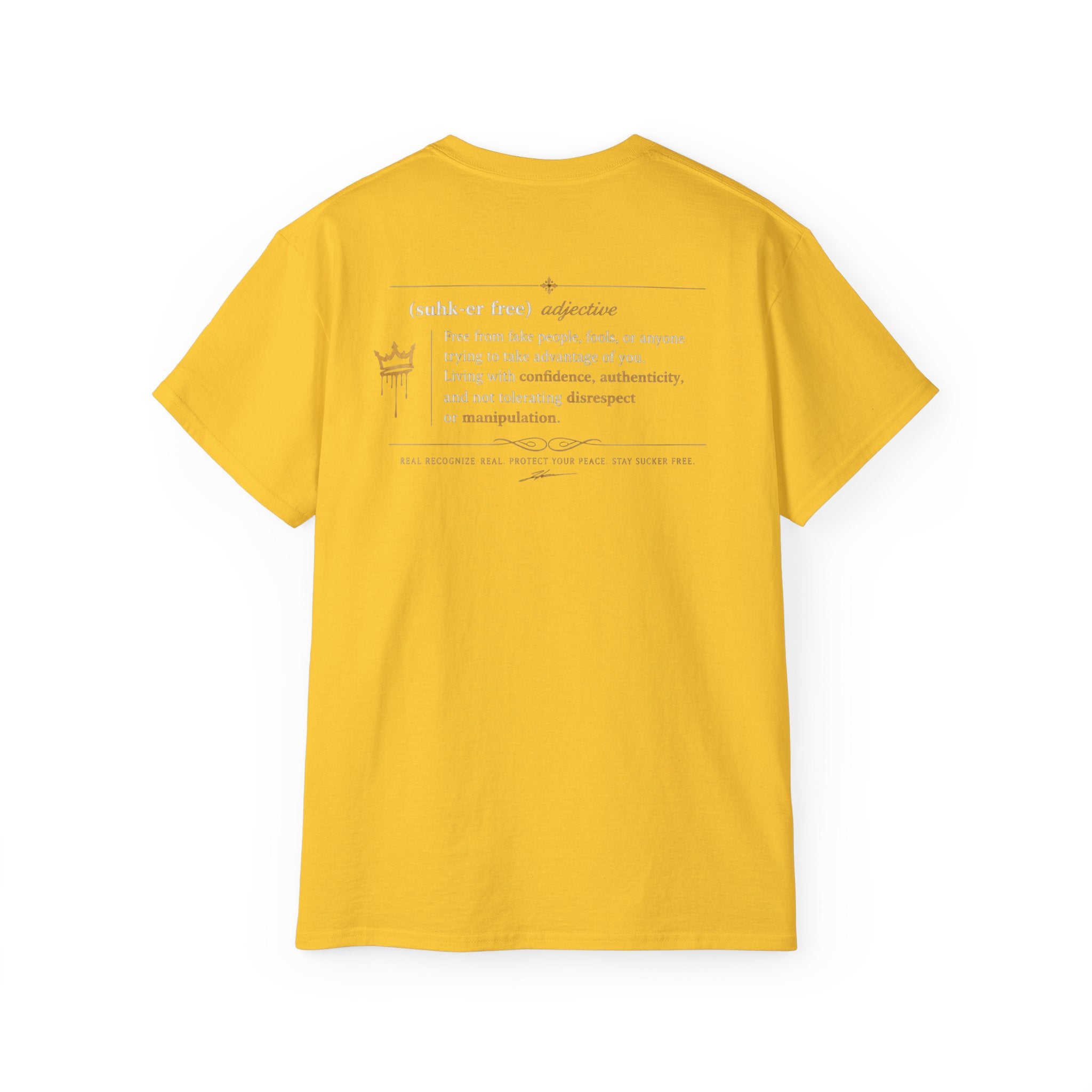 Sucker Free Cotton Tee — Minimalist Empowerment Graphic Shirt