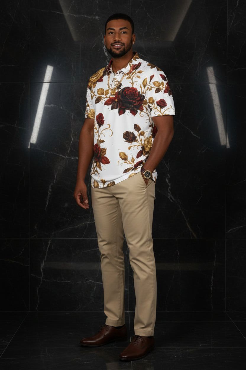 Floral Vintage Polo Shirt for Effortless Style and Ultimate Comfort