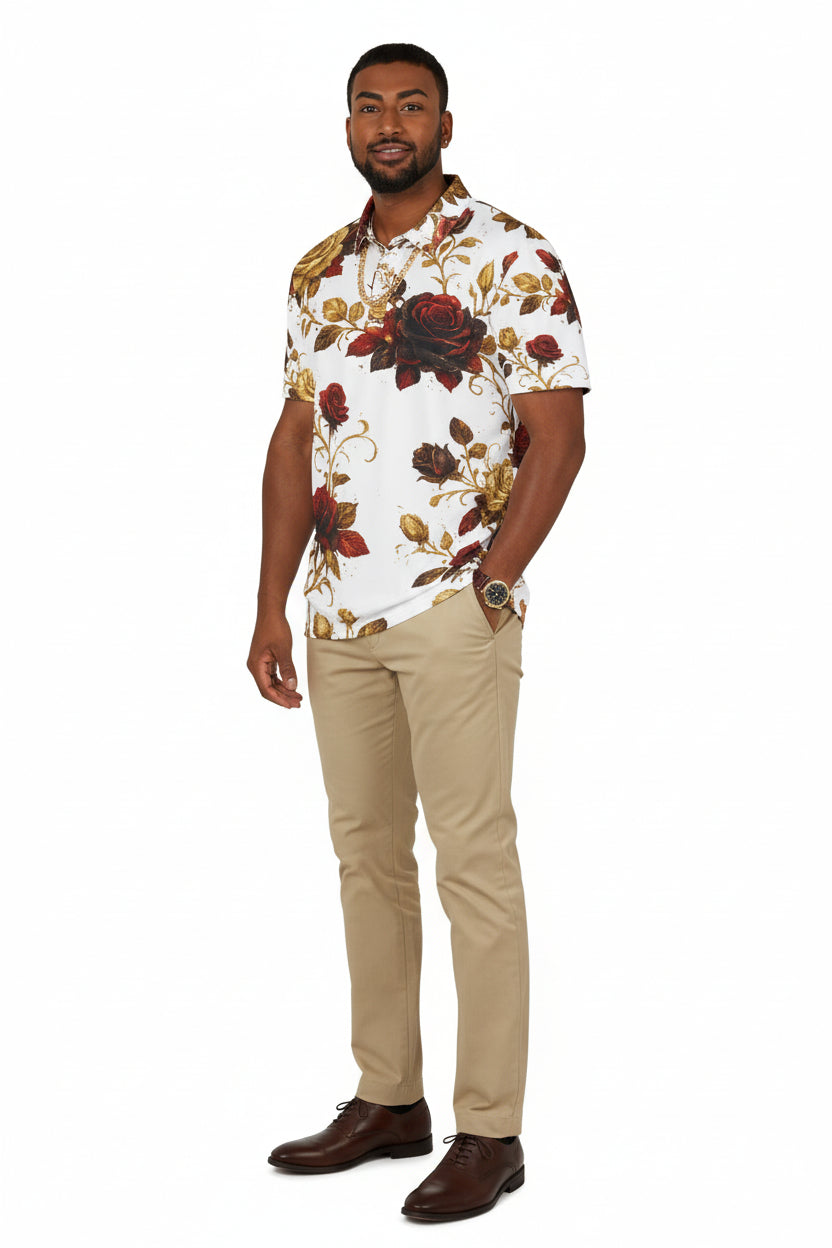 Floral Vintage Polo Shirt for Effortless Style and Ultimate Comfort