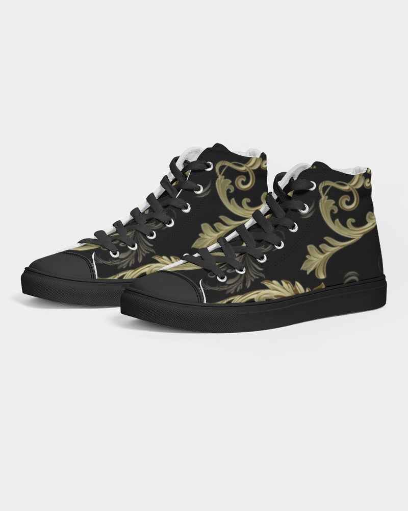 Elegant  Men's Hightop Canvas Shoe - Black