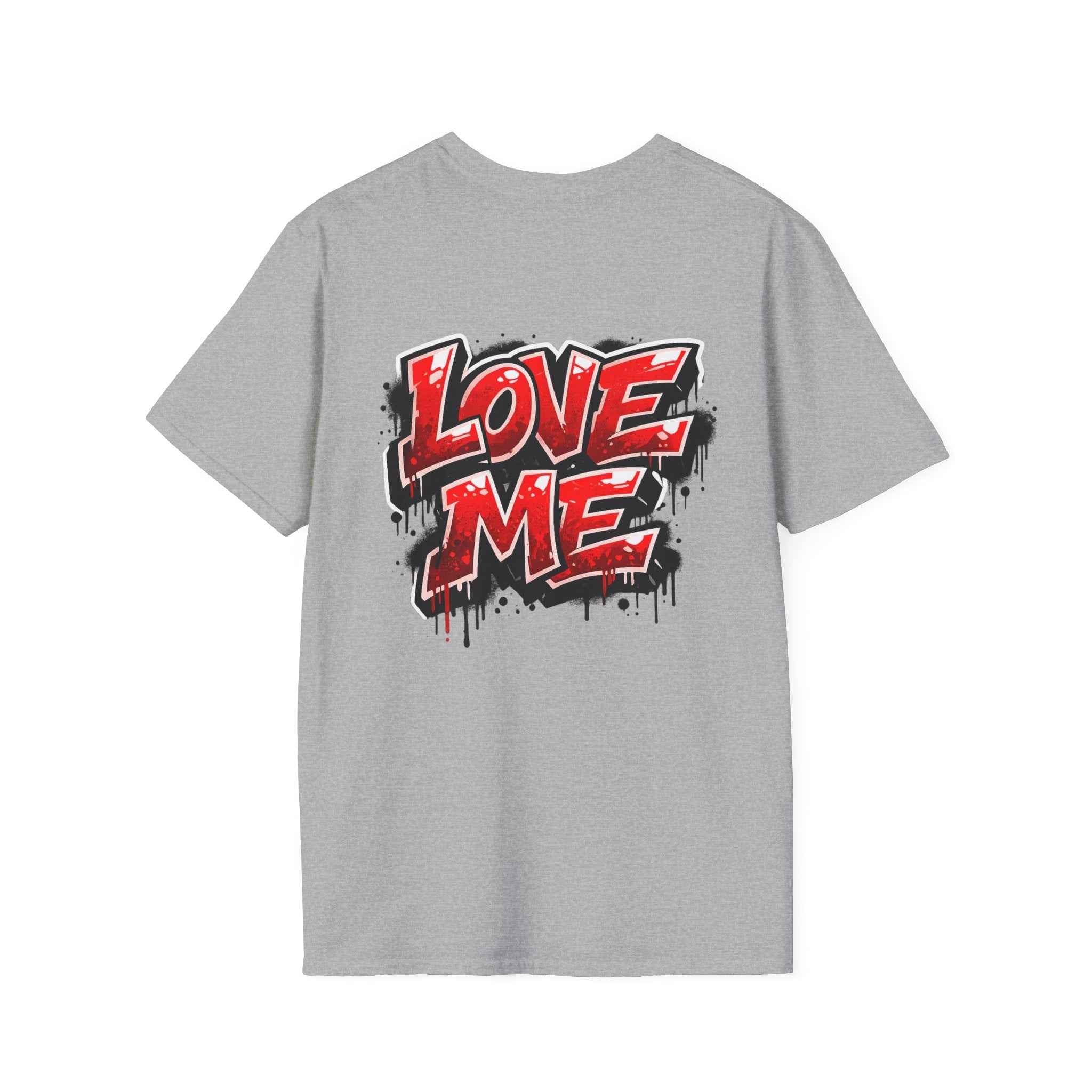 Broken Hearted Teddy Bear Graphic Tee — "Love Me" Street Art  T-Shirt