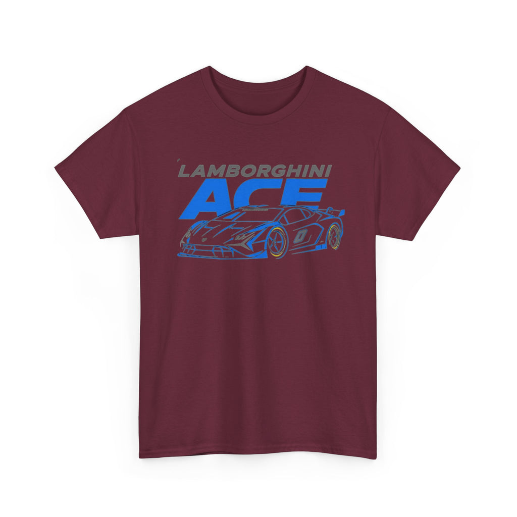 Lamborghini ACE Sports Car Tee — Retro Blue Racing Graphic T-Shirt