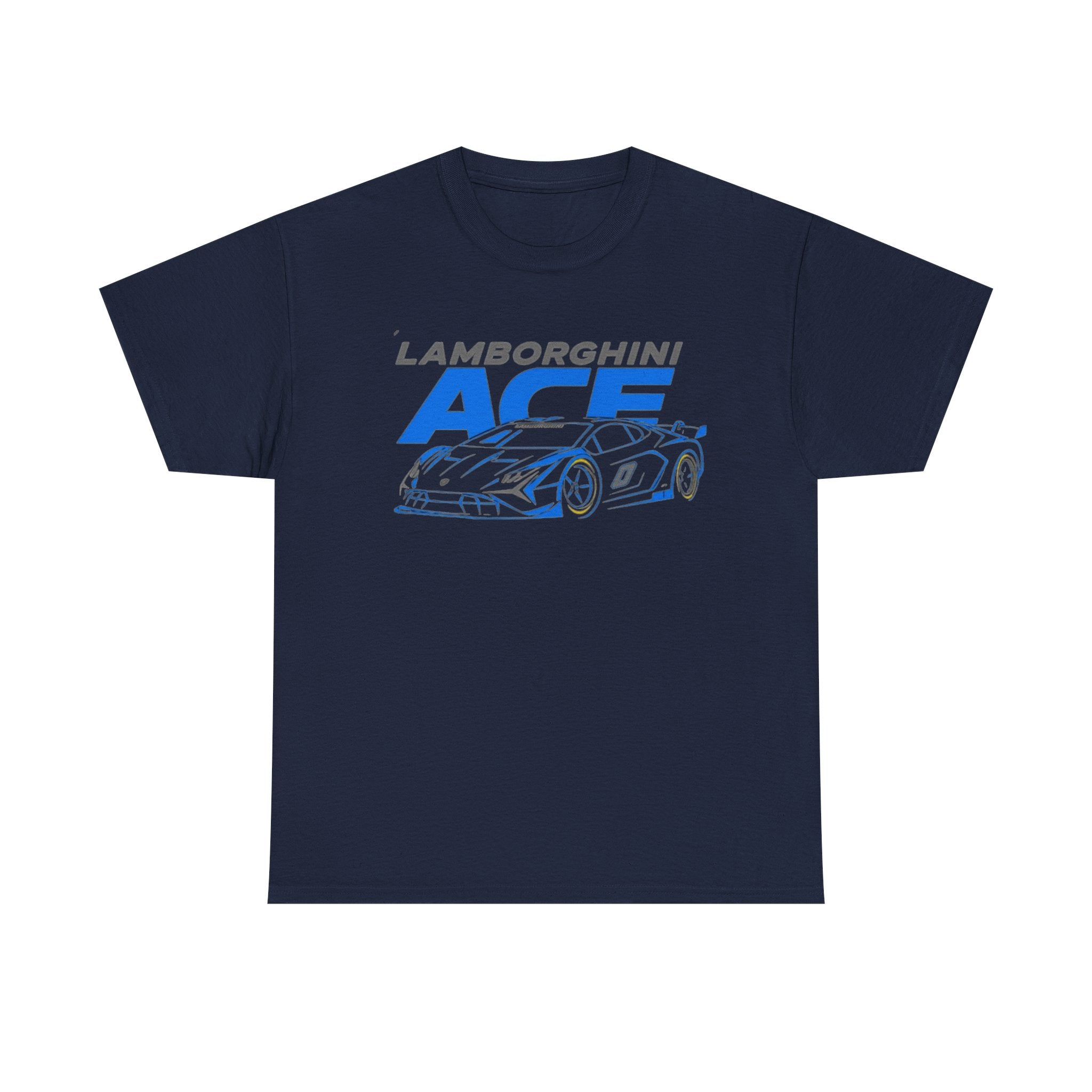 Lamborghini ACE Sports Car Tee — Retro Blue Racing Graphic T-Shirt