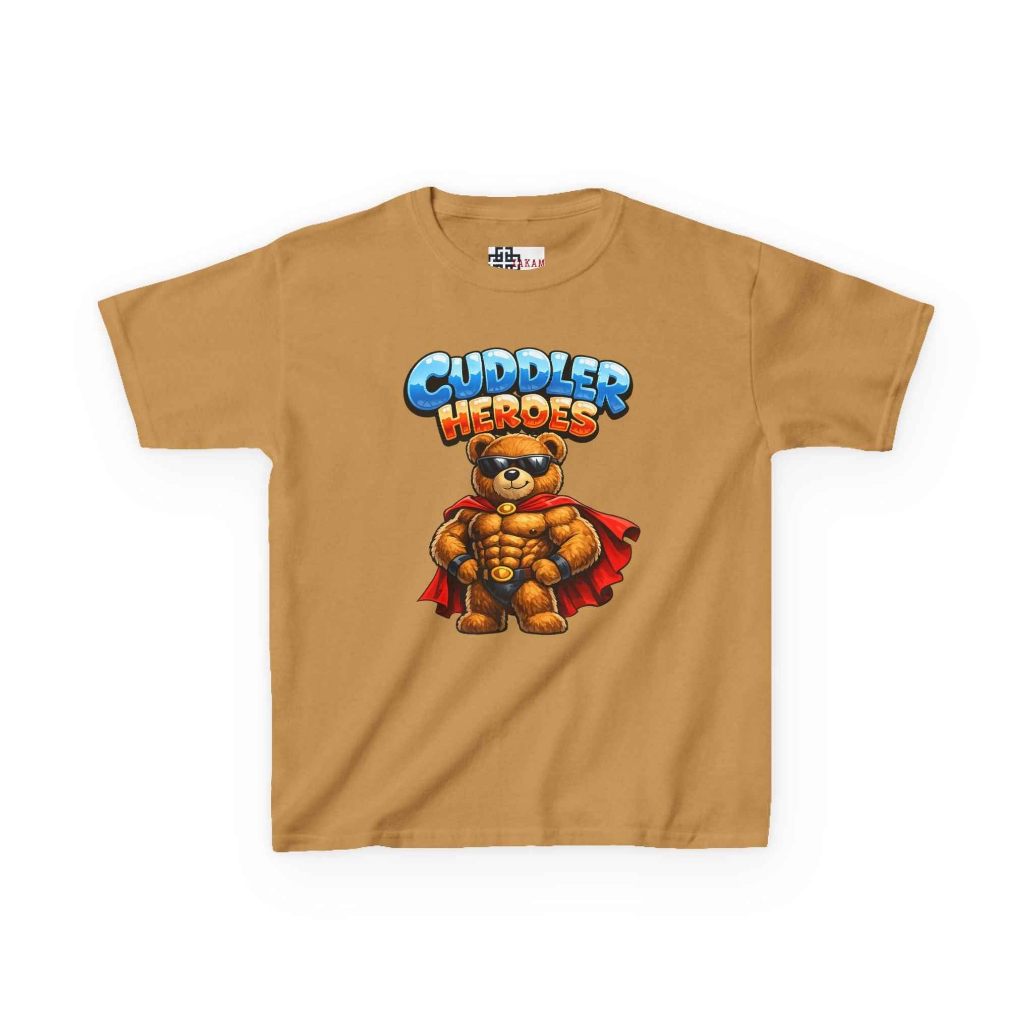 Kids Cuddler Heroes T‑Shirt — Superhero Teddy Graphic Tee for Boys & Girls