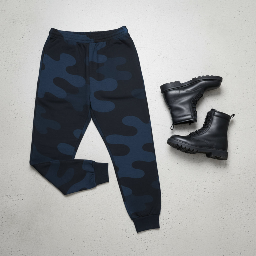 Athletic  Blue Camo Joggers - IAKAM