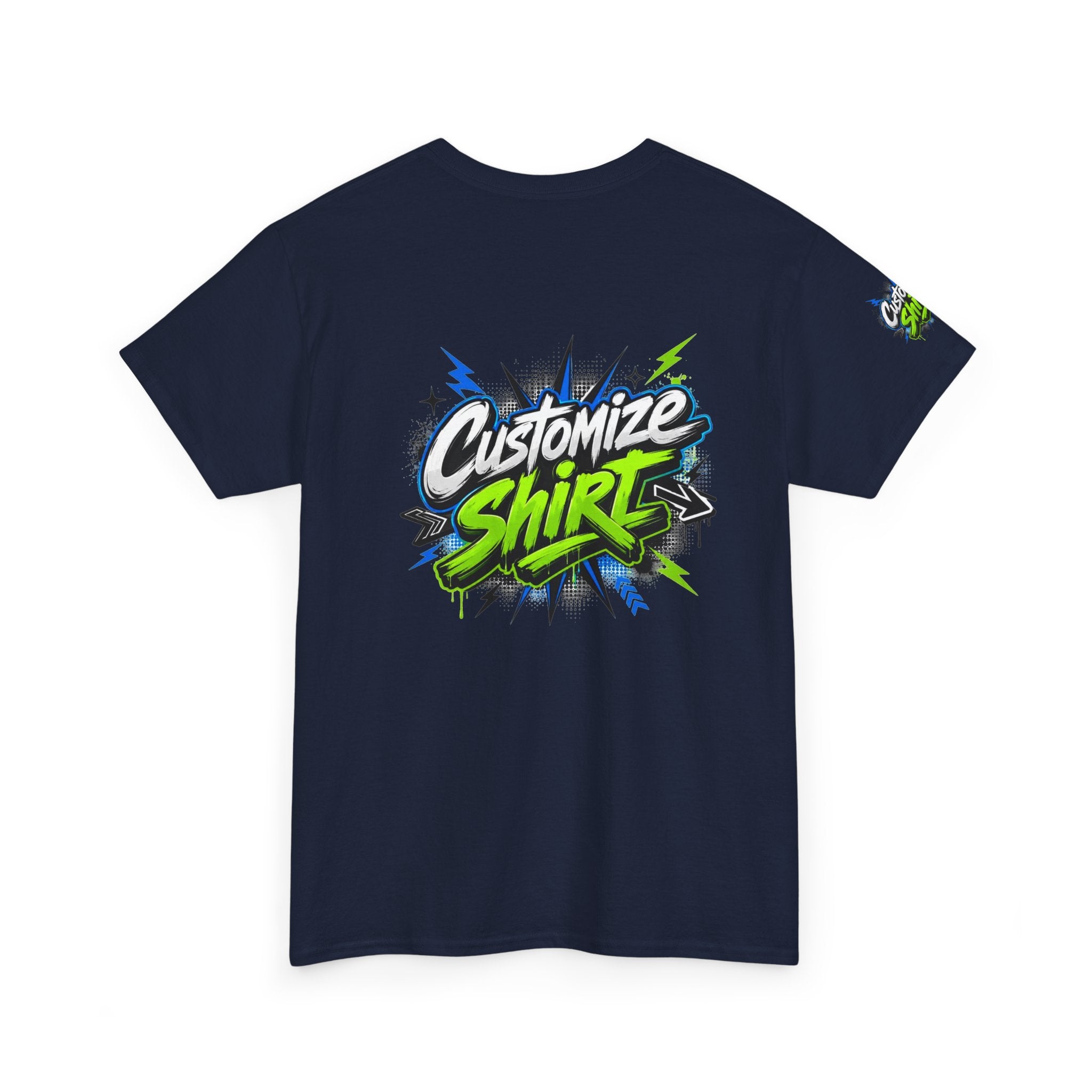 Customize Shirt Graphic Tee — Bold Neon Graffiti Design