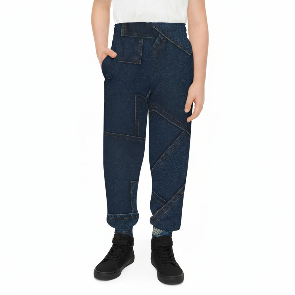 Youth Joggers Denim Print - IAKAM