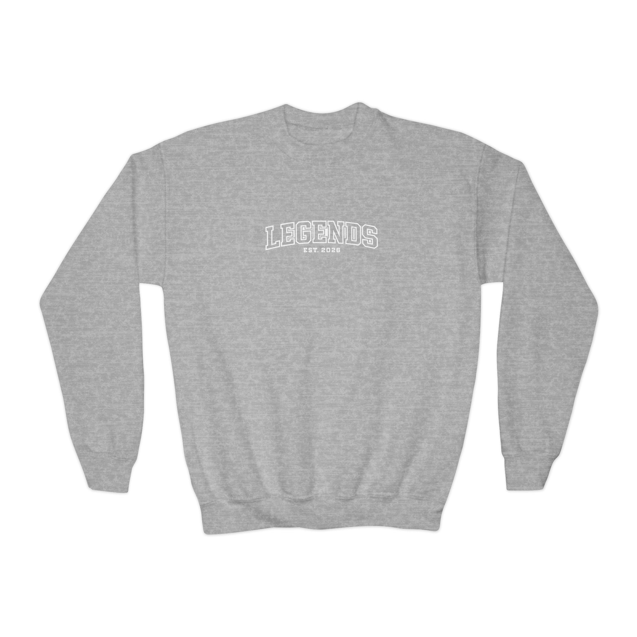 Youth Crewneck Sweatshirt – Classic Plain White Kids Pullover