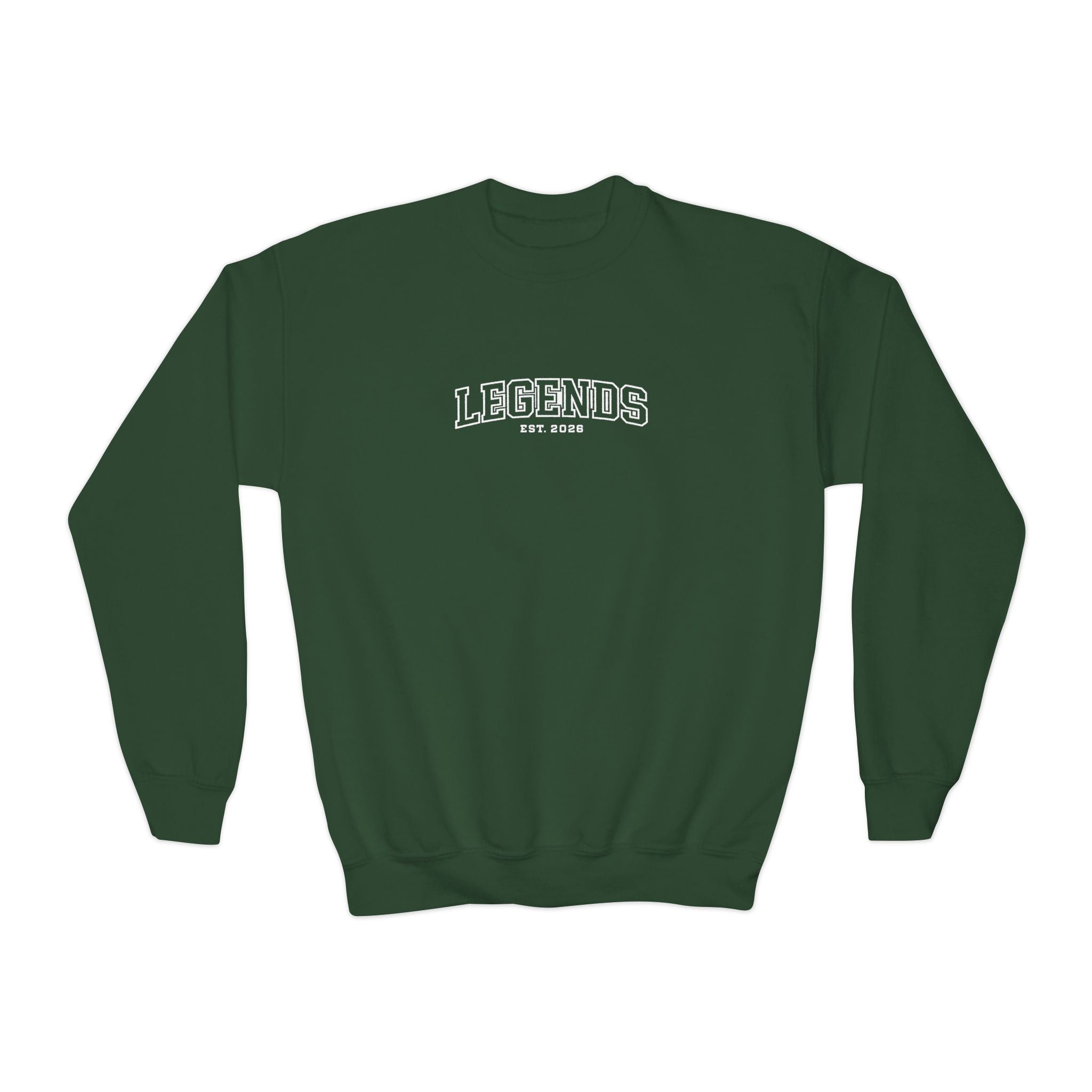 Youth Crewneck Sweatshirt – Classic Plain White Kids Pullover