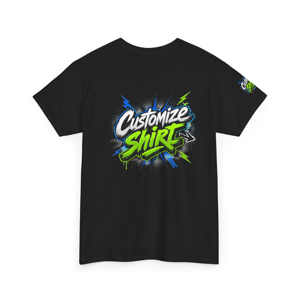Customize Shirt Graphic Tee — Bold Neon Graffiti Design