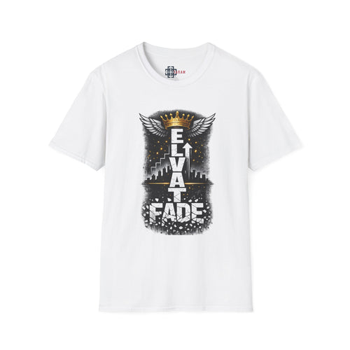 Elevate or Fade Streetwear T-Shirt - Motivational Tee with Crown & Wings