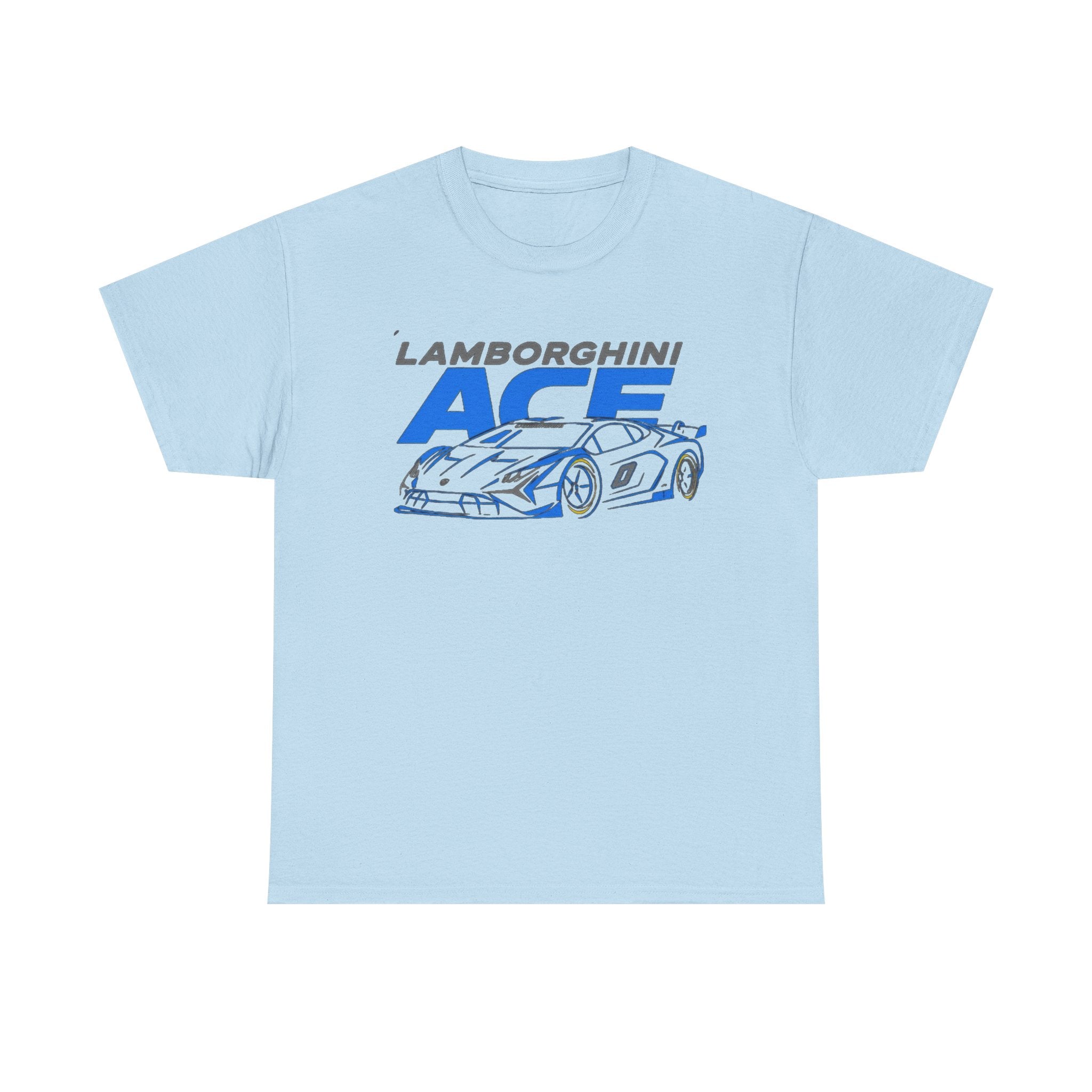 Lamborghini ACE Sports Car Tee — Retro Blue Racing Graphic T-Shirt