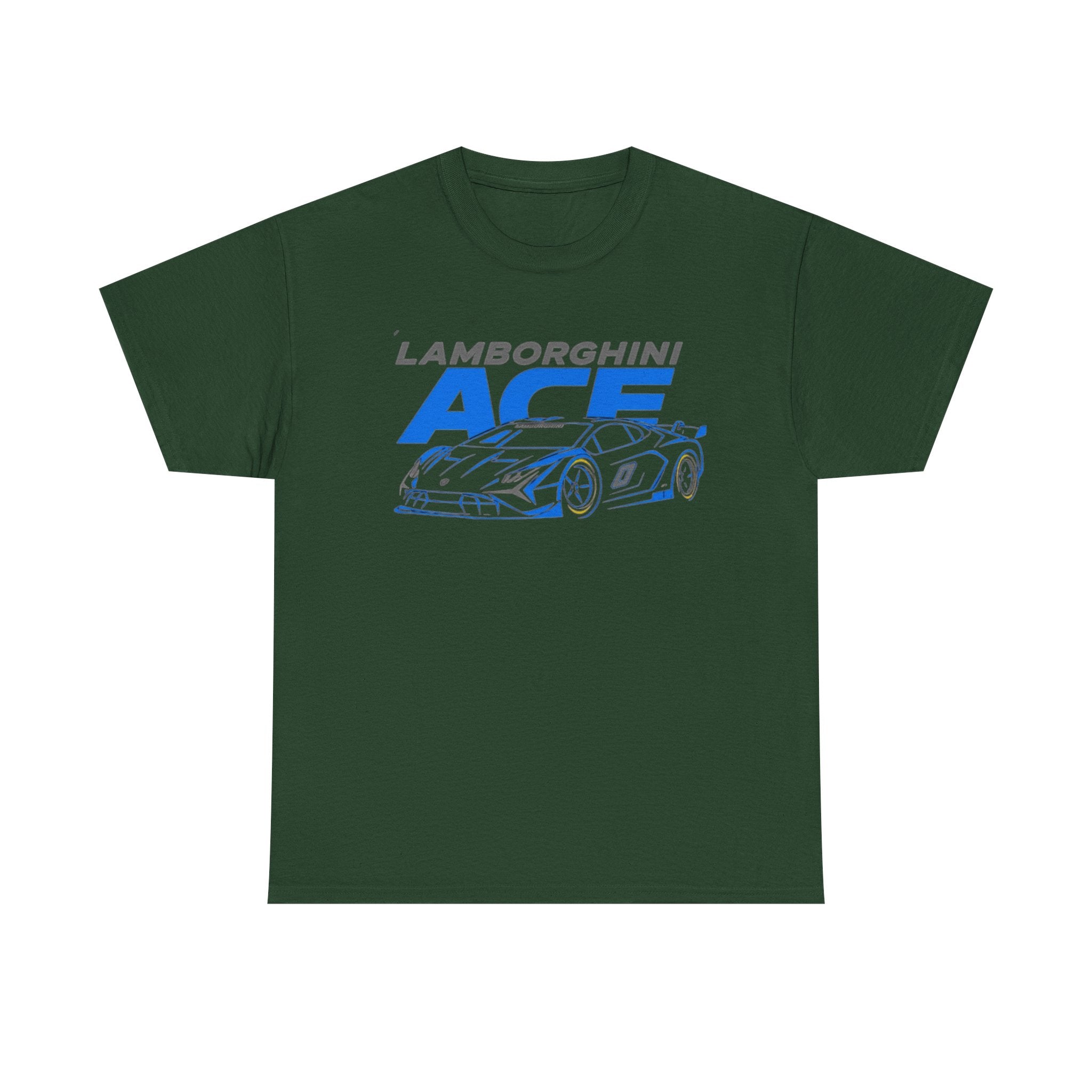 Lamborghini ACE Sports Car Tee — Retro Blue Racing Graphic T-Shirt