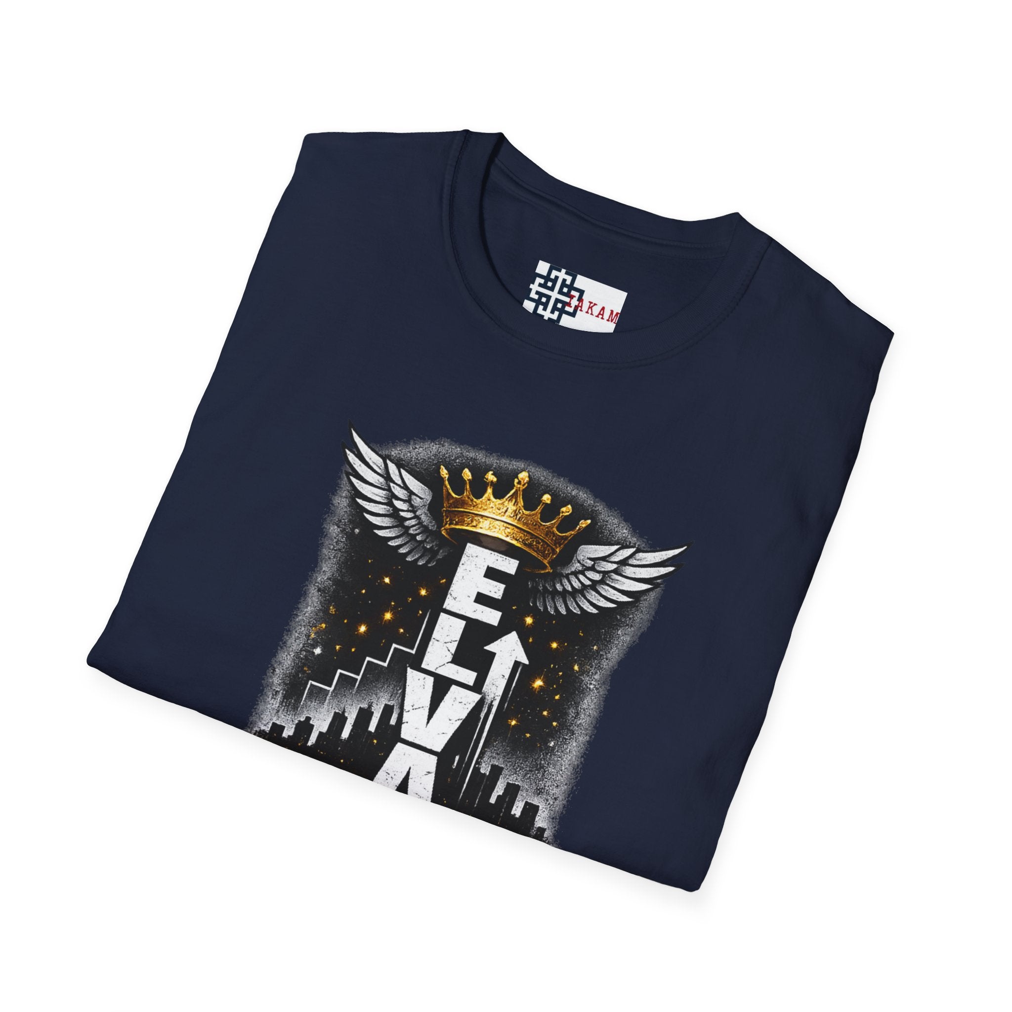 Elevate or Fade Streetwear T-Shirt - Motivational Tee with Crown & Wings