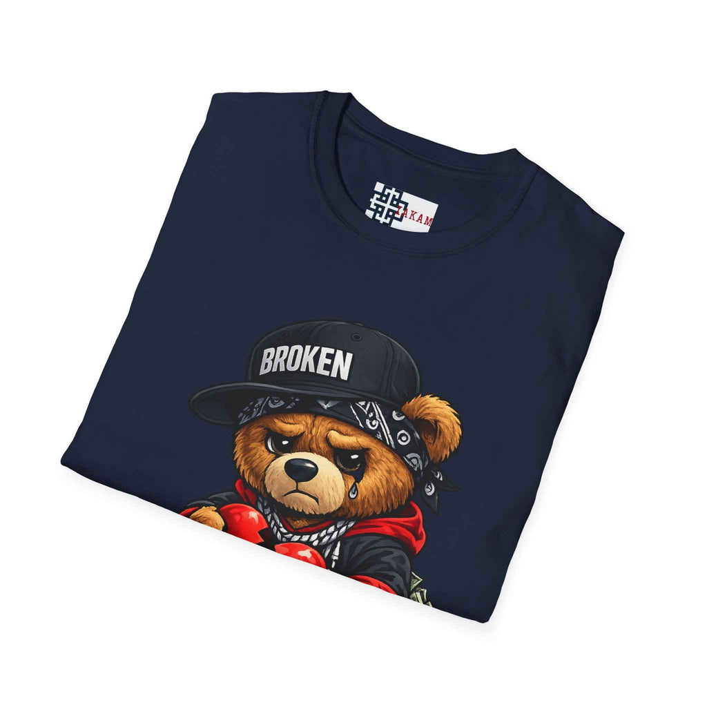 Broken Hearted Teddy Bear Graphic Tee — "Love Me" Street Art  T-Shirt