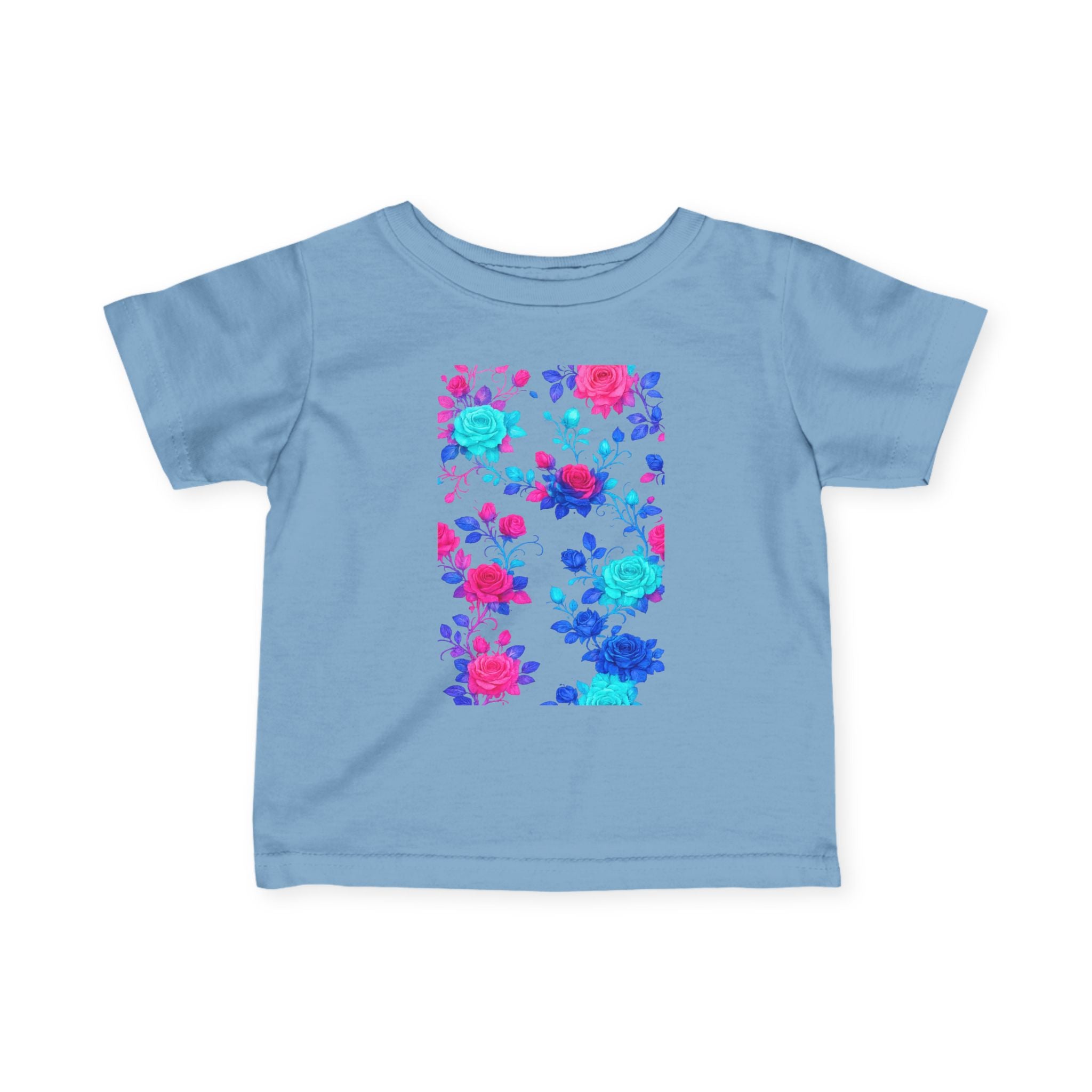 Infant Tee - Bright Floral Baby Shirt with Watercolor Floral Design for Girls