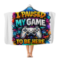 I paused my game Classic Adult Hooded Blanket