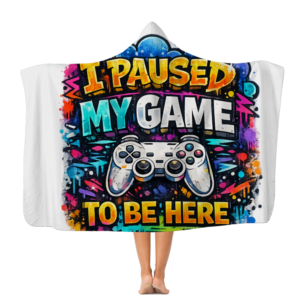 I paused my game Classic Adult Hooded Blanket