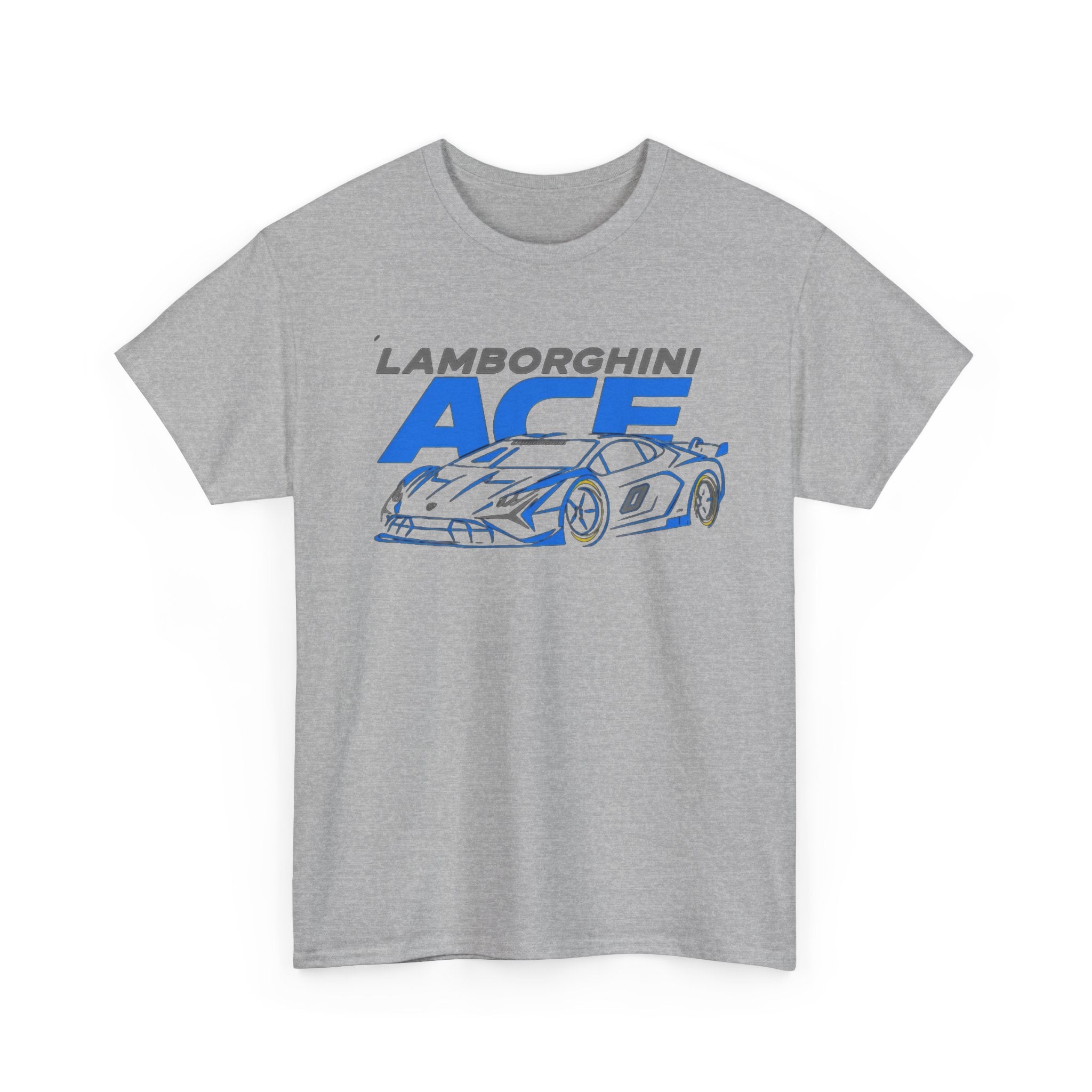 Lamborghini ACE Sports Car Tee — Retro Blue Racing Graphic T-Shirt