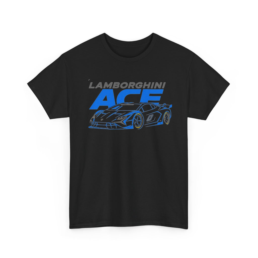 Lamborghini ACE Sports Car Tee — Retro Blue Racing Graphic T-Shirt