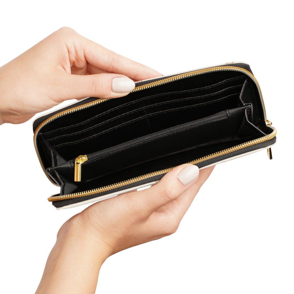 Msfbrownie Zipper Wallet — Elegant Floral & Swan Patterned Zip Wallet