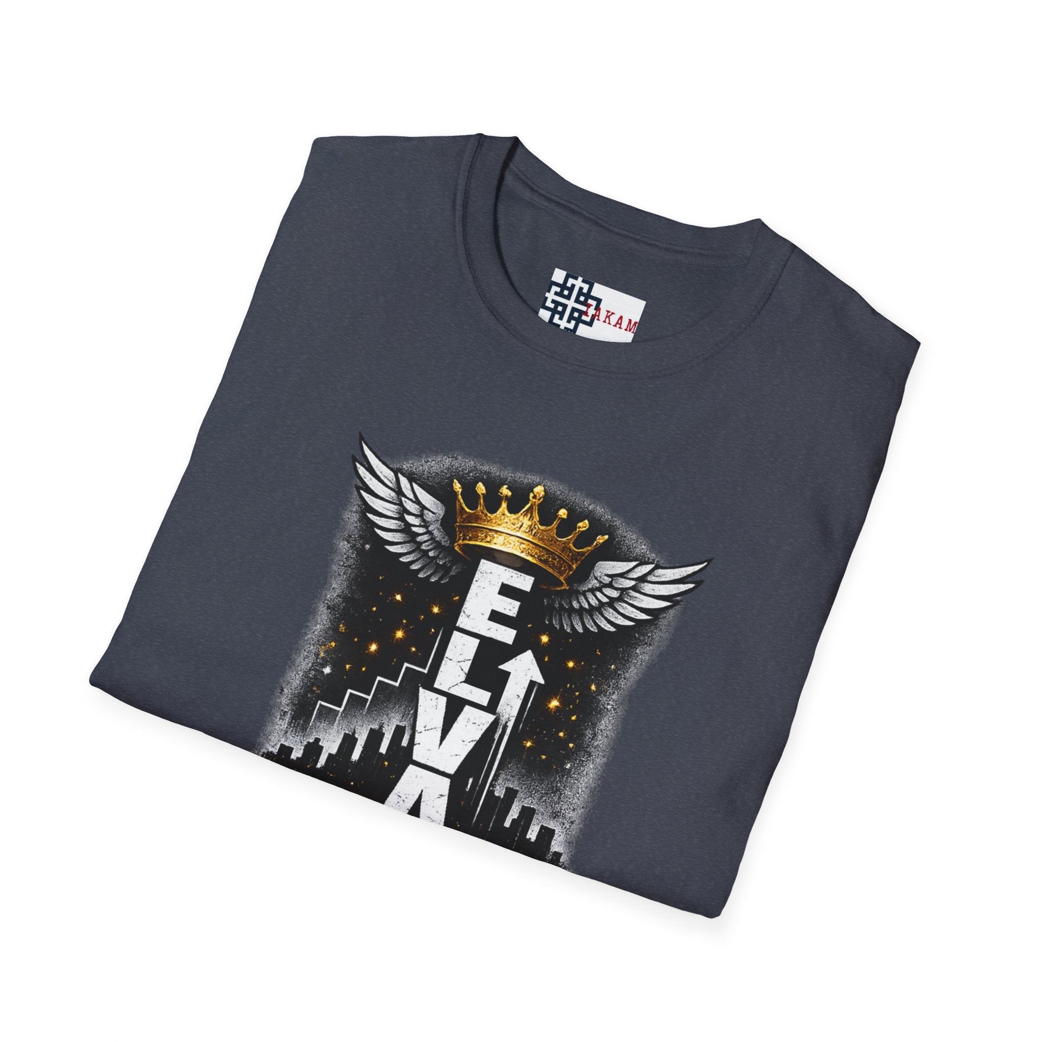 Elevate or Fade Streetwear T-Shirt - Motivational Tee with Crown & Wings