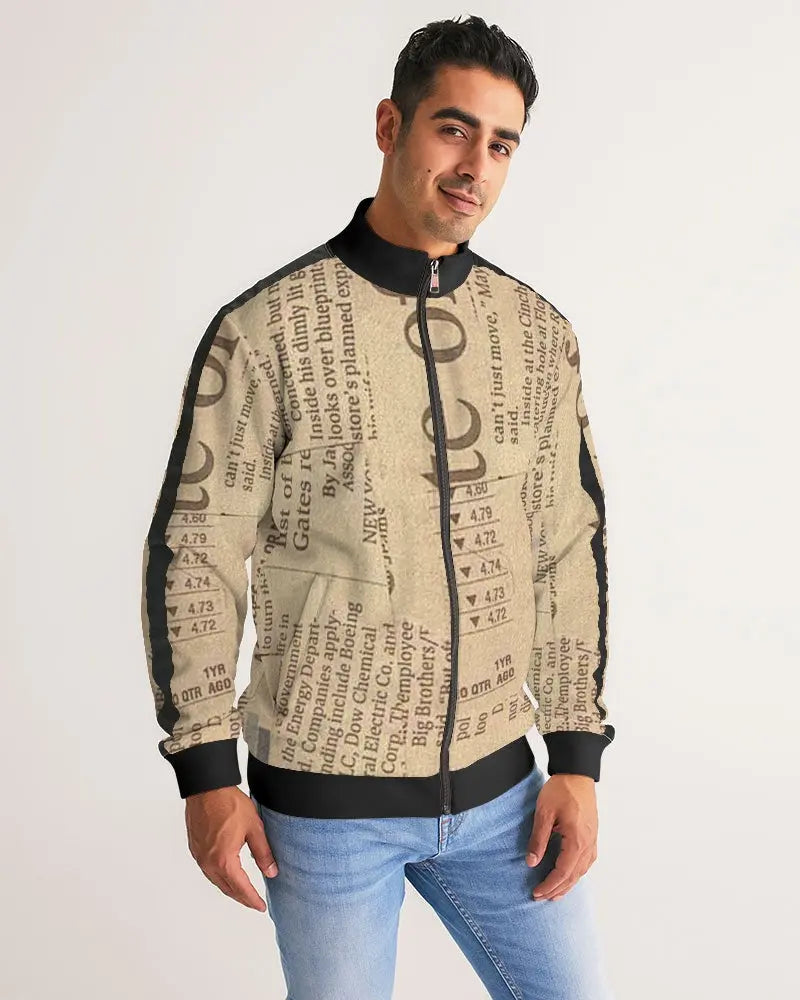 Vintage Style  Men's Stripe-Sleeve Track Jacket - IAKAM
